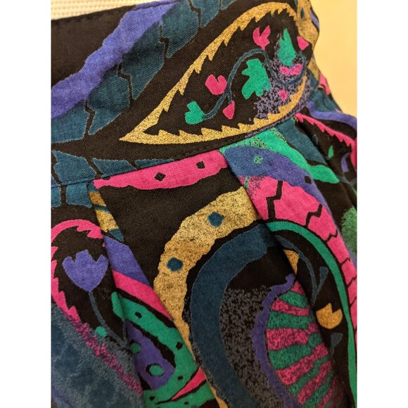 Vintage 80s High Waist Paisley Forest Fairy Whimsygoth Maxi Skirt Retro Sz 12 - Picture 4 of 10